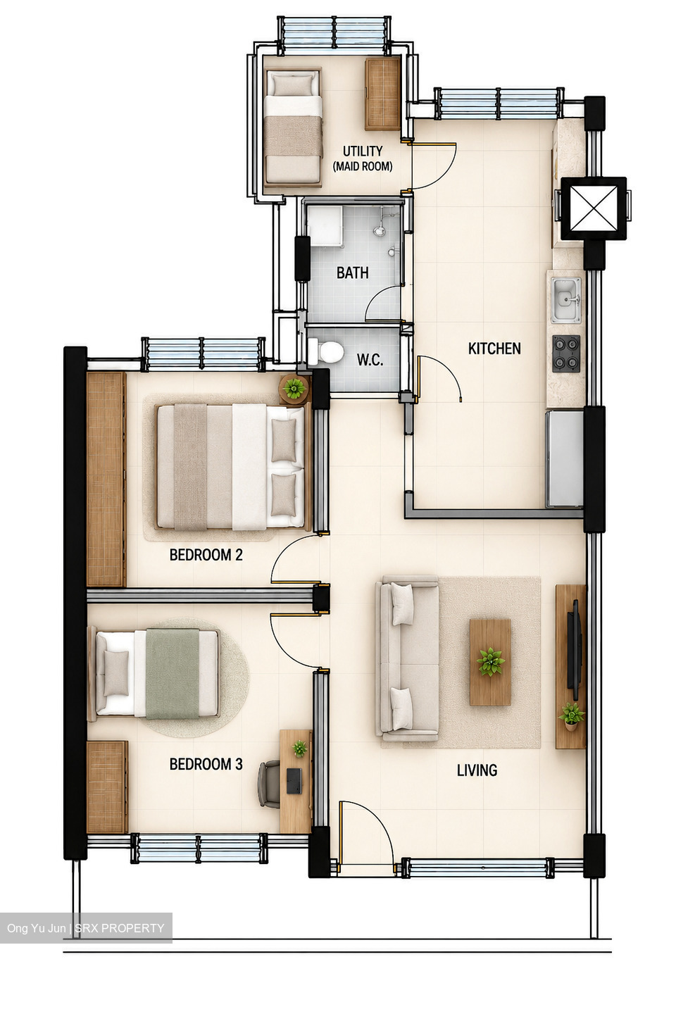 Blk 1 Beach Road Gardens (Kallang/Whampoa), HDB 3 Rooms #629080831